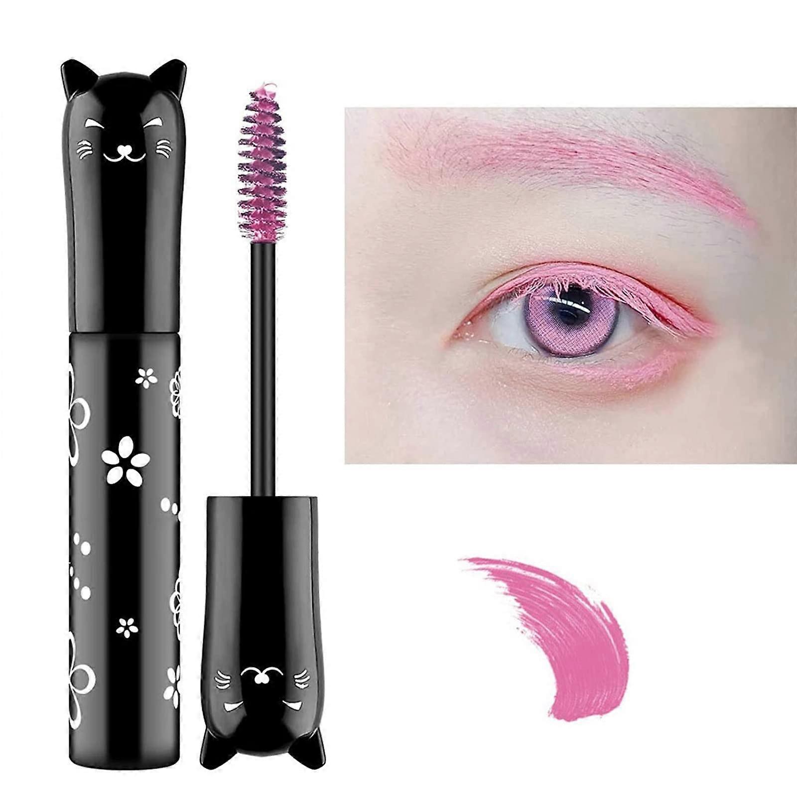 Waterproof Mascara Pink LongLasting Dramatic Volume and Length Smudge Proof Curl for Party