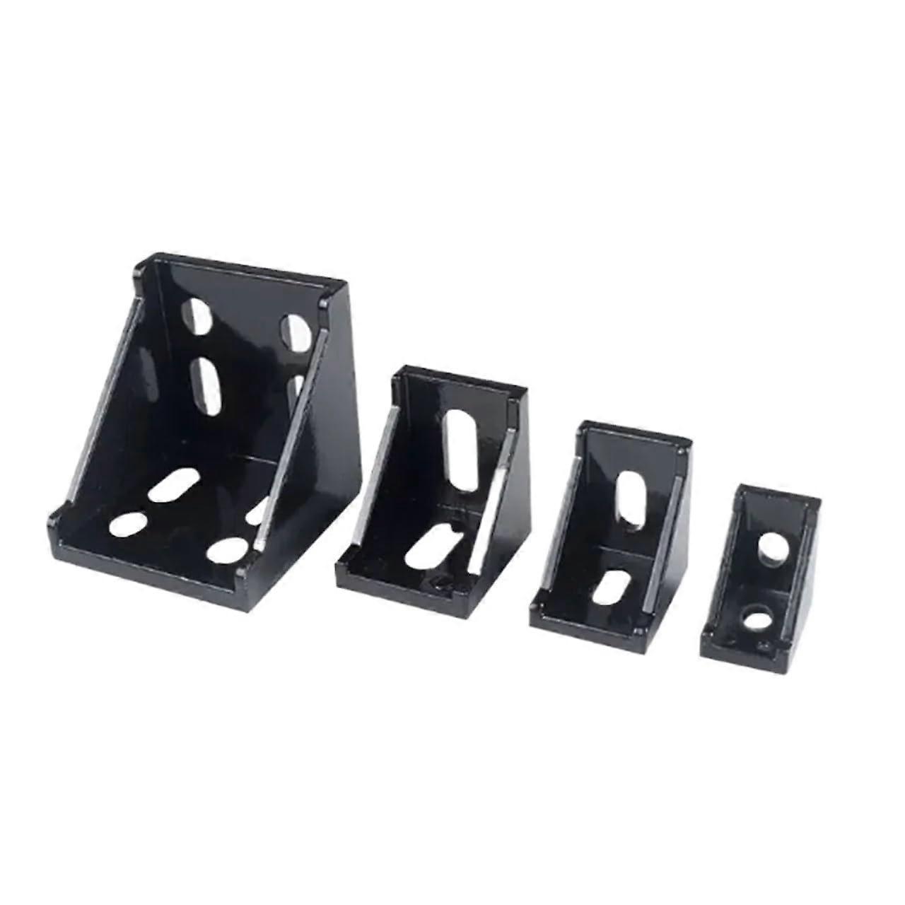 5pcs Heavy Duty BlackCoated Aluminum Profile Corner Bracket 90 Degree Angle Connector for Frames