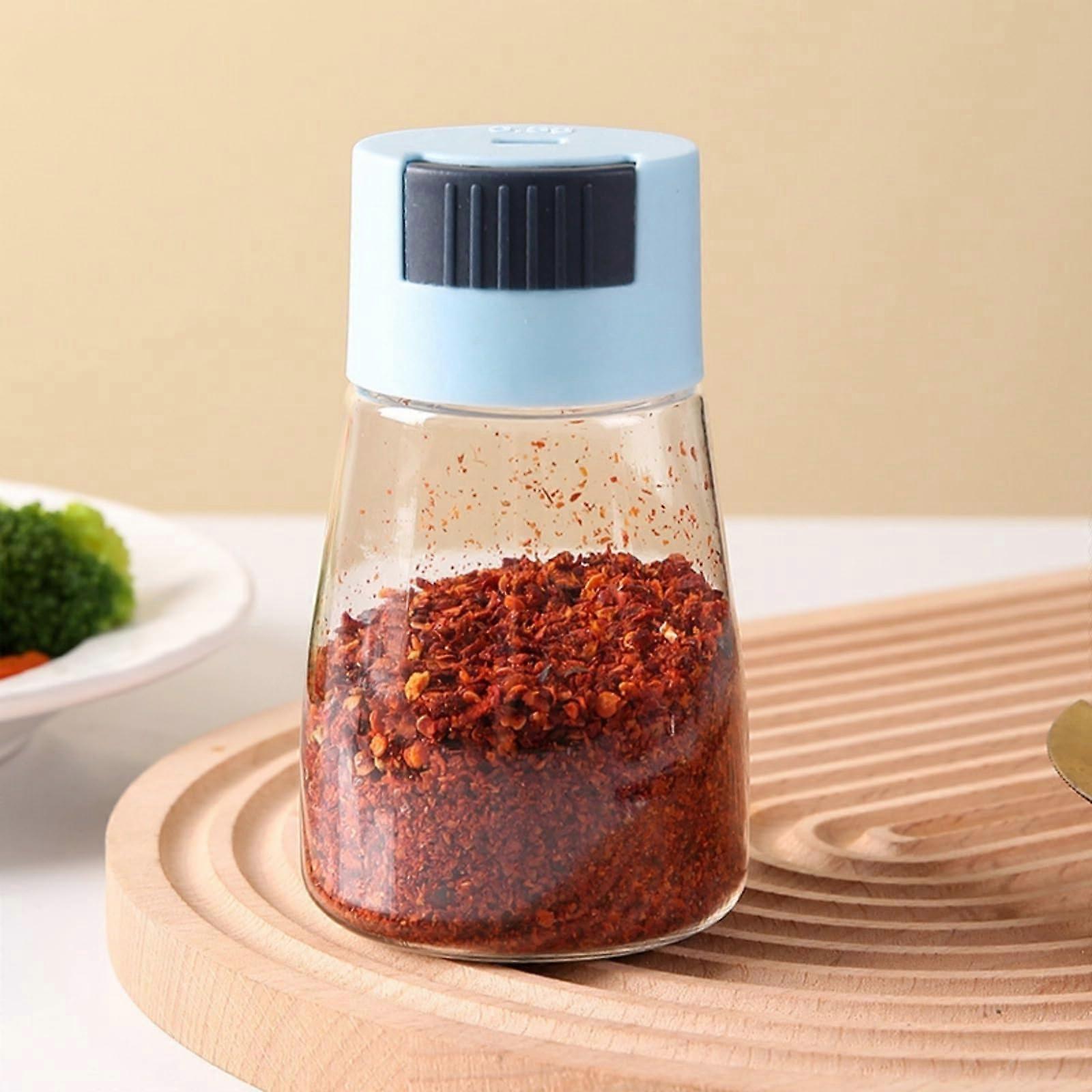 Press Type Salt Dispenser Bottle with Precise Seasoning Control and MoistureProof Lid Blue