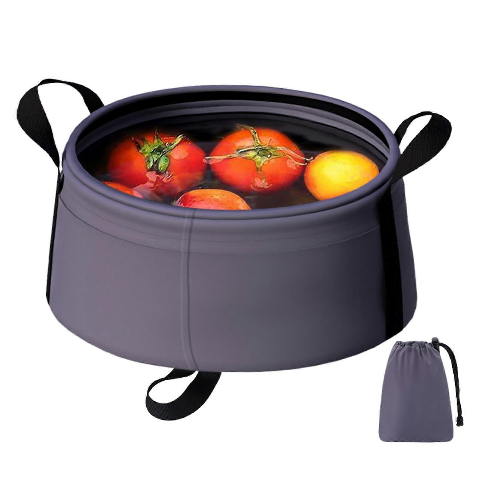 Collapsible Water Bucket 8.5L Waterproof Foldable Camping Container with Ergonomic Handle