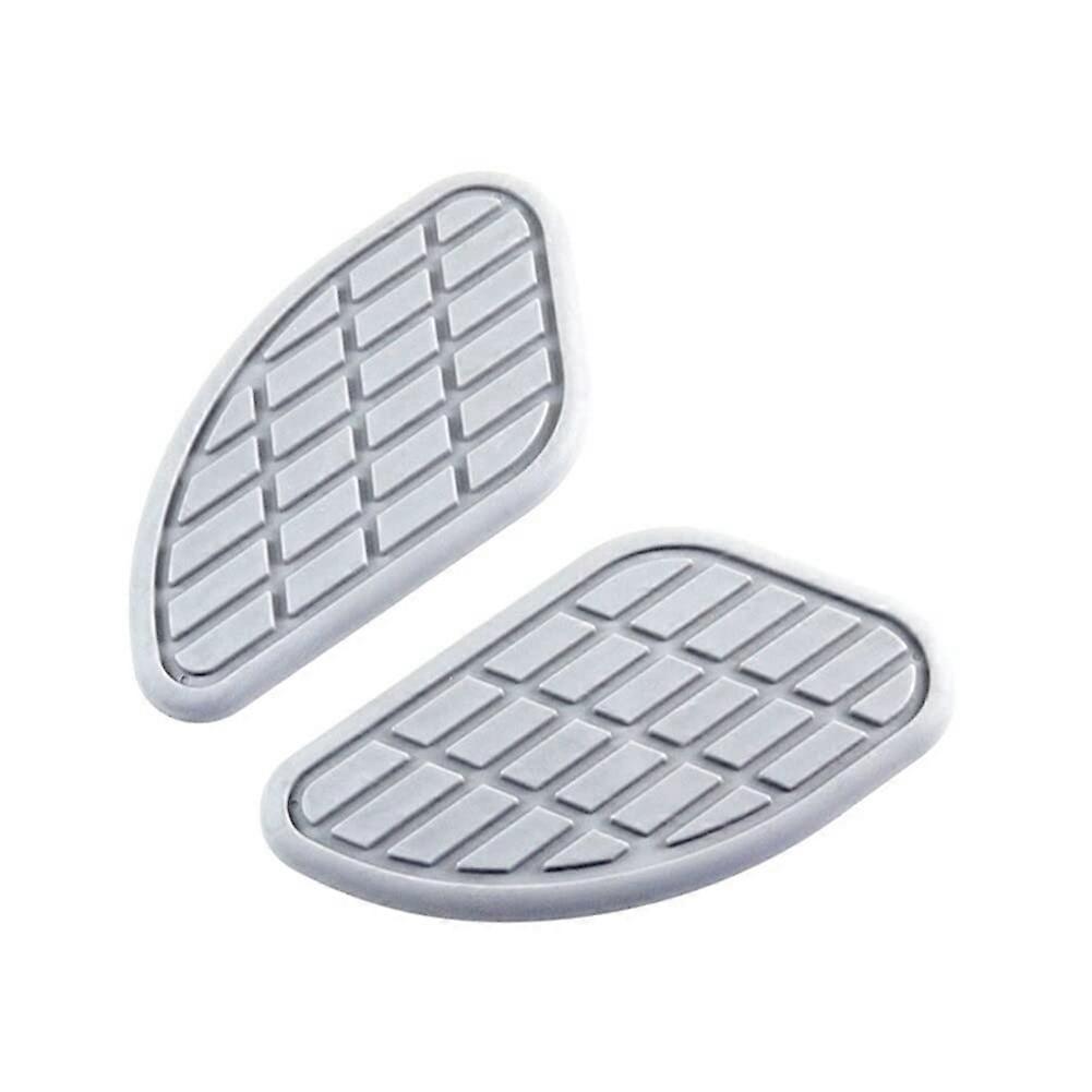 Universal Motorcycle Tank Pad Protector Stickers 2PCS Grey AntiScratch Rubber Decal Easy Install