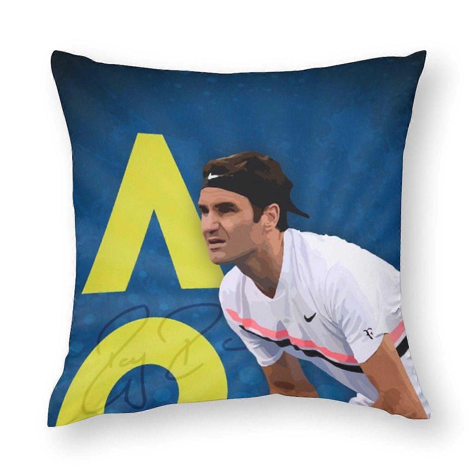 Roger federer Throw Pillow Covers Linen Soft Ethnic Smooth Neutral for Reading Nook