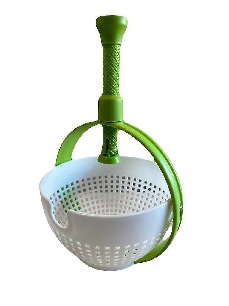 Large Plastic Salad Spinner with Colander for Fast Leaf Drying and Foldable Handle Design