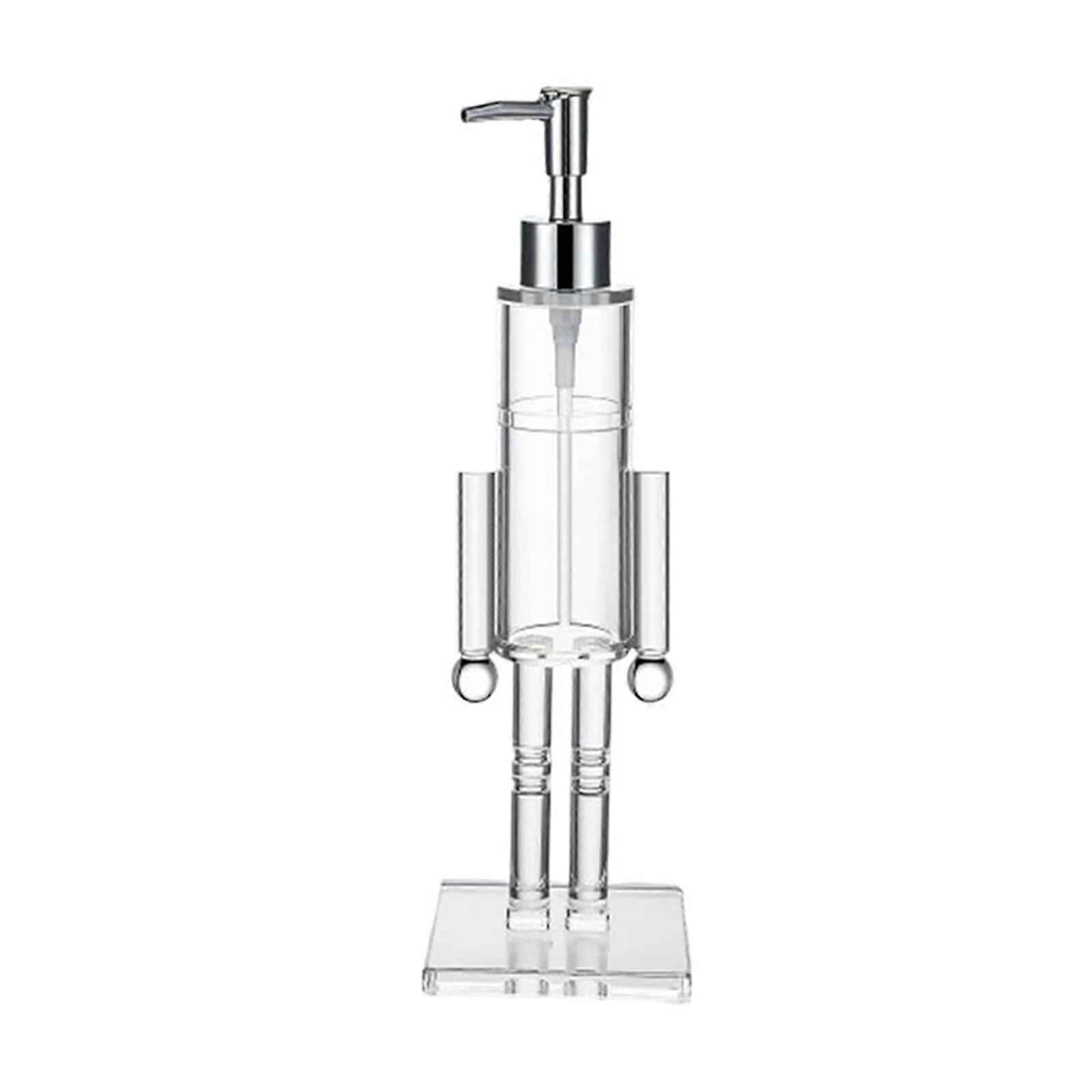 Nutcracker Christmas Soap Dispenser with Clear Acrylic Body and Refillable Decorative Pump