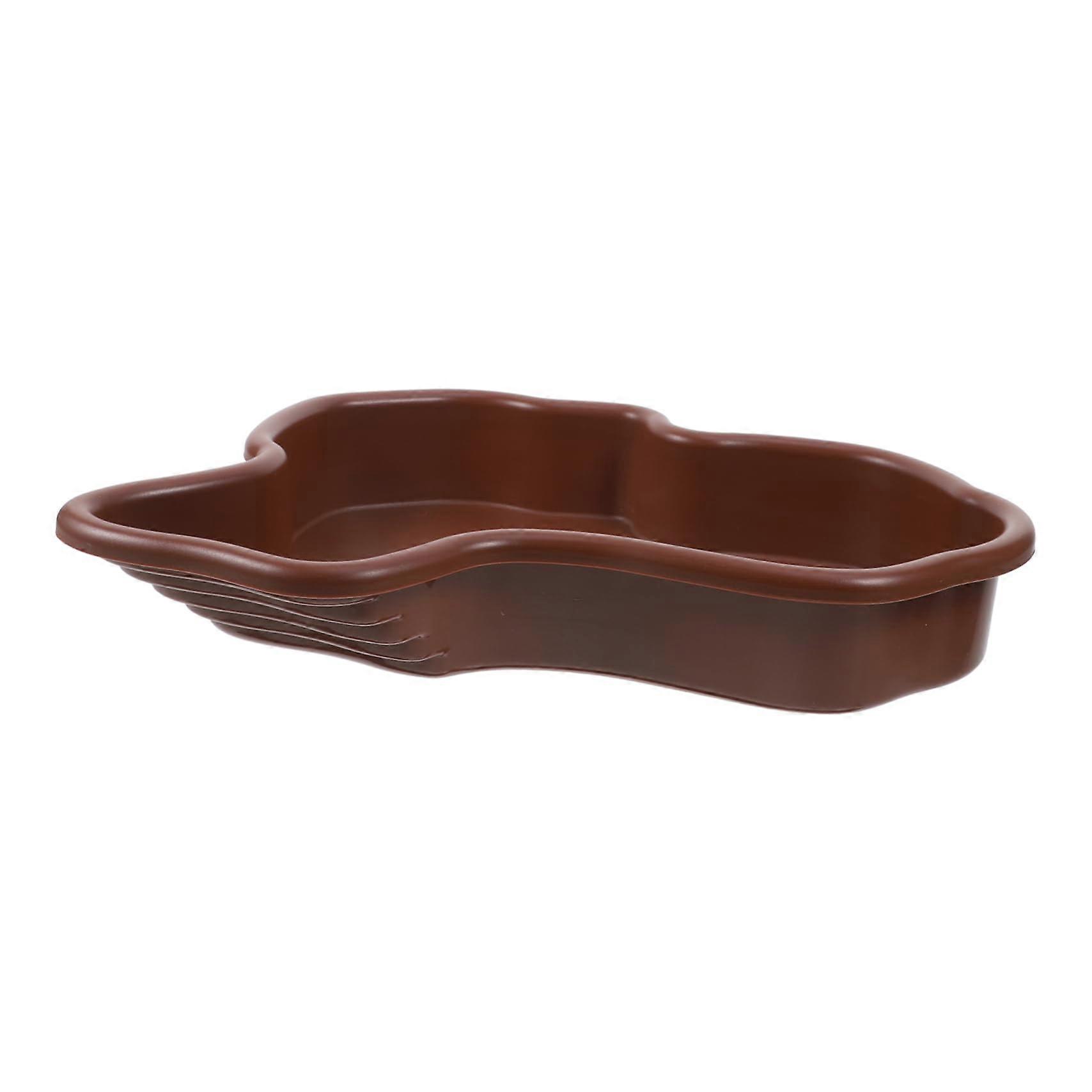 Large Turtle Water Dish Reptile Bathing Pool Durable DualUse Basin for Comfortable Soaking Space