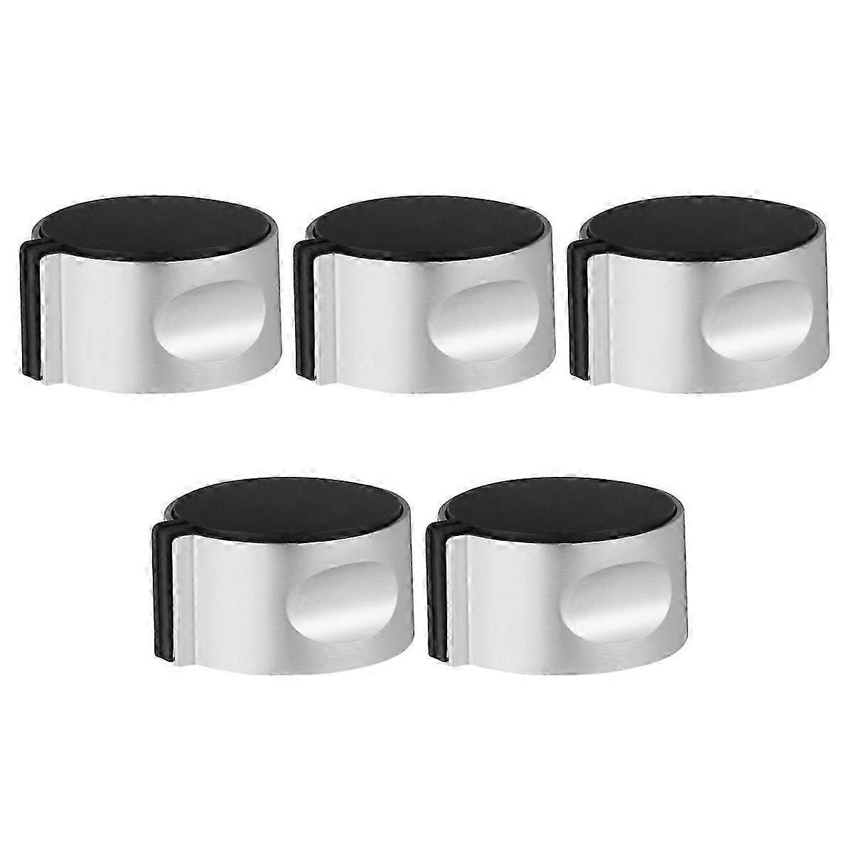 Cooker Knobs Replacement Metal Stove Switch Home Kitchen Accessory Silver 5Pack On- Edition 0120
