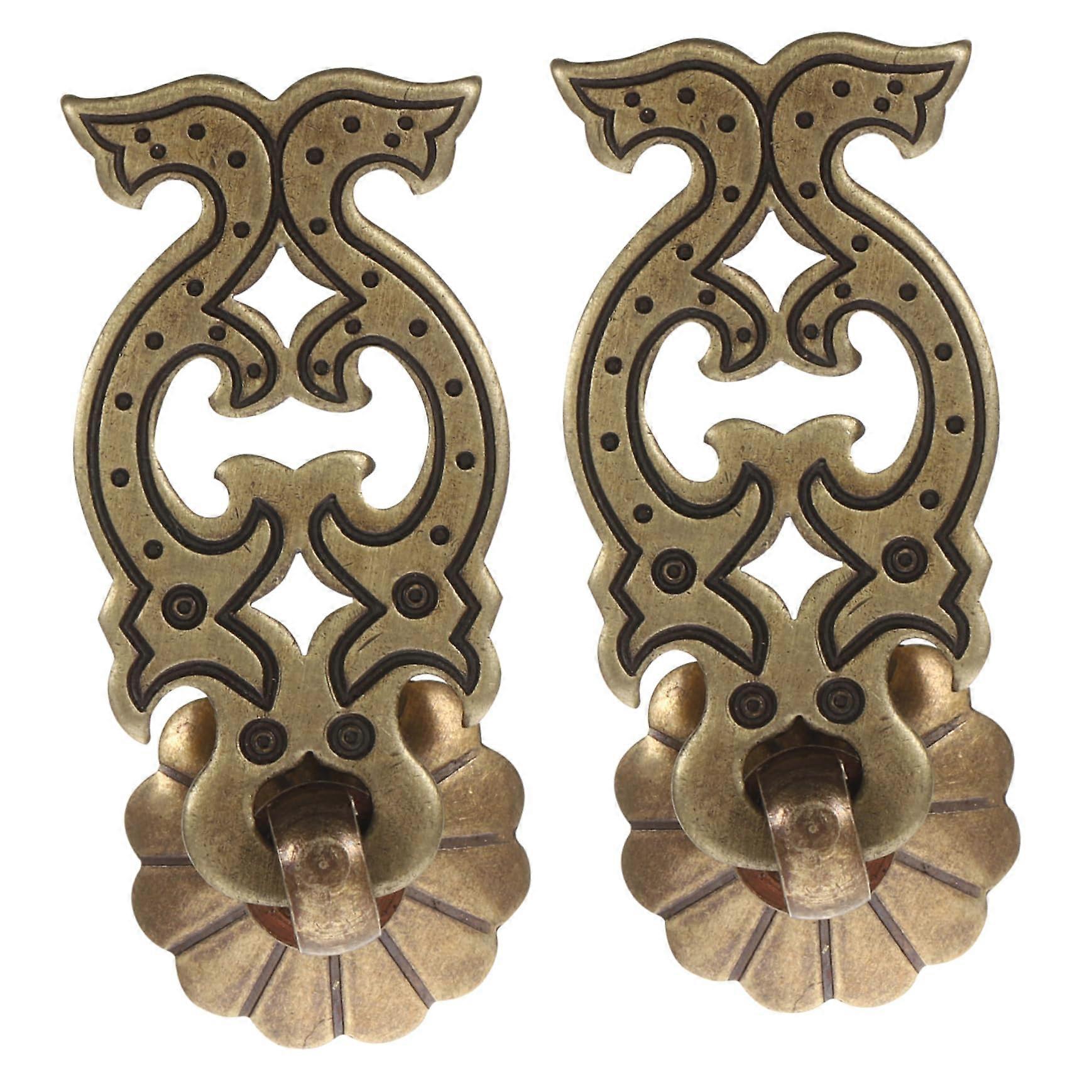 Cabinet Door Handles Vintage Drawer Knobs Solid Copper Chinese Style Pulls for Kitchen Furniture