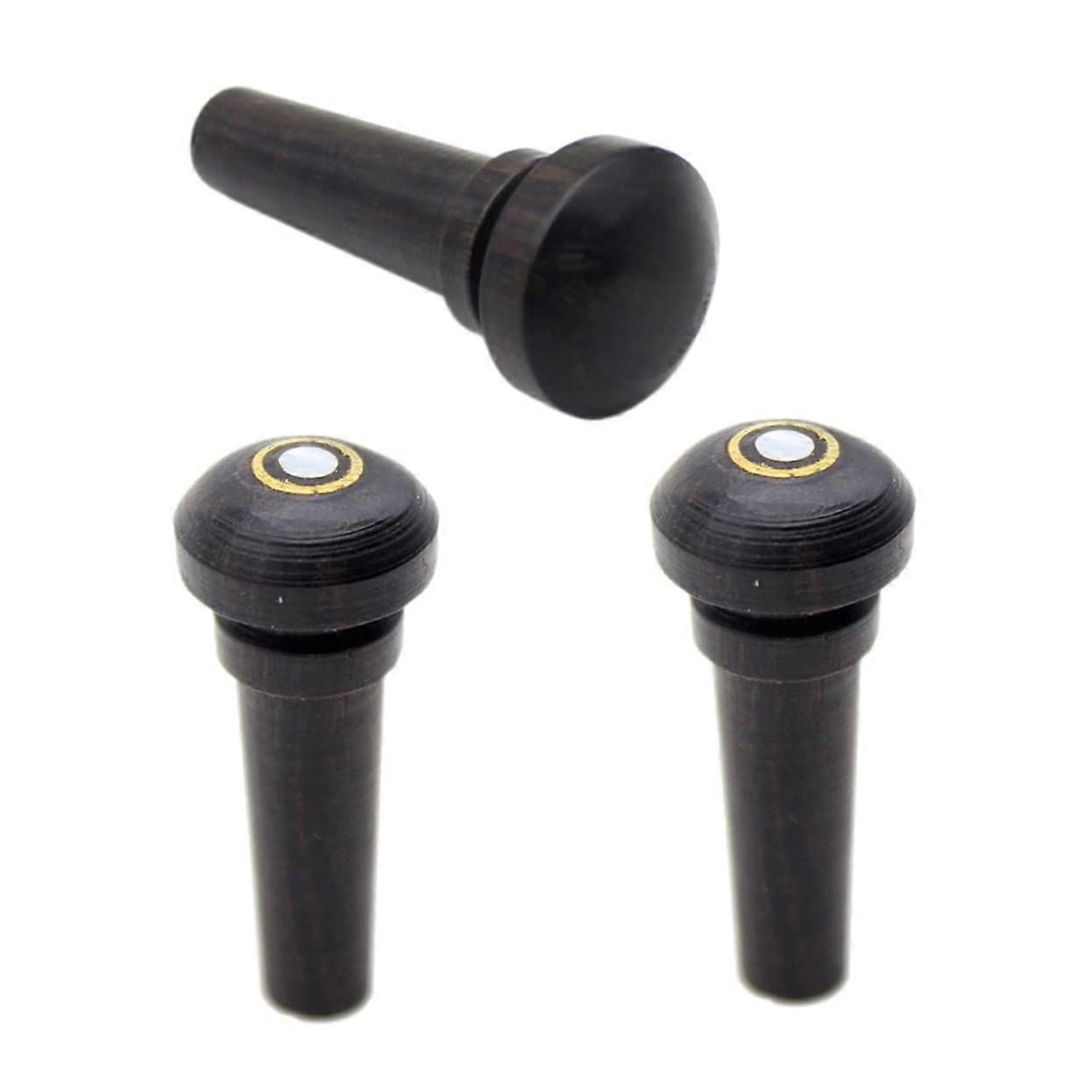 Violin Endpin Set 3pcs Ebony Tail Pegs Easy Installation Durable for Improved Sound Quality
