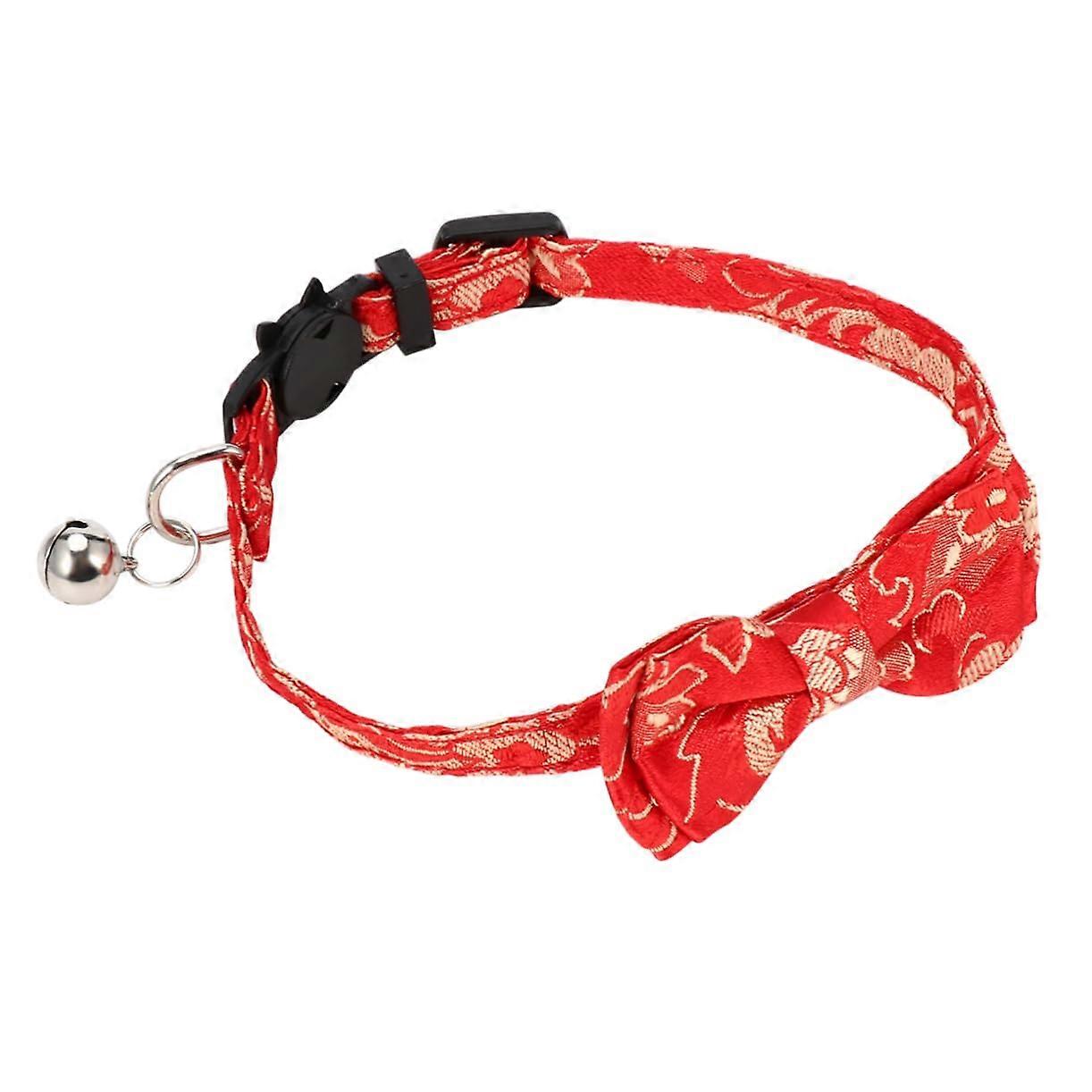 Adjustable Cat Collar with Bell Chinese Style Bowknot Design for Cats and Kittens Comfortable Fit