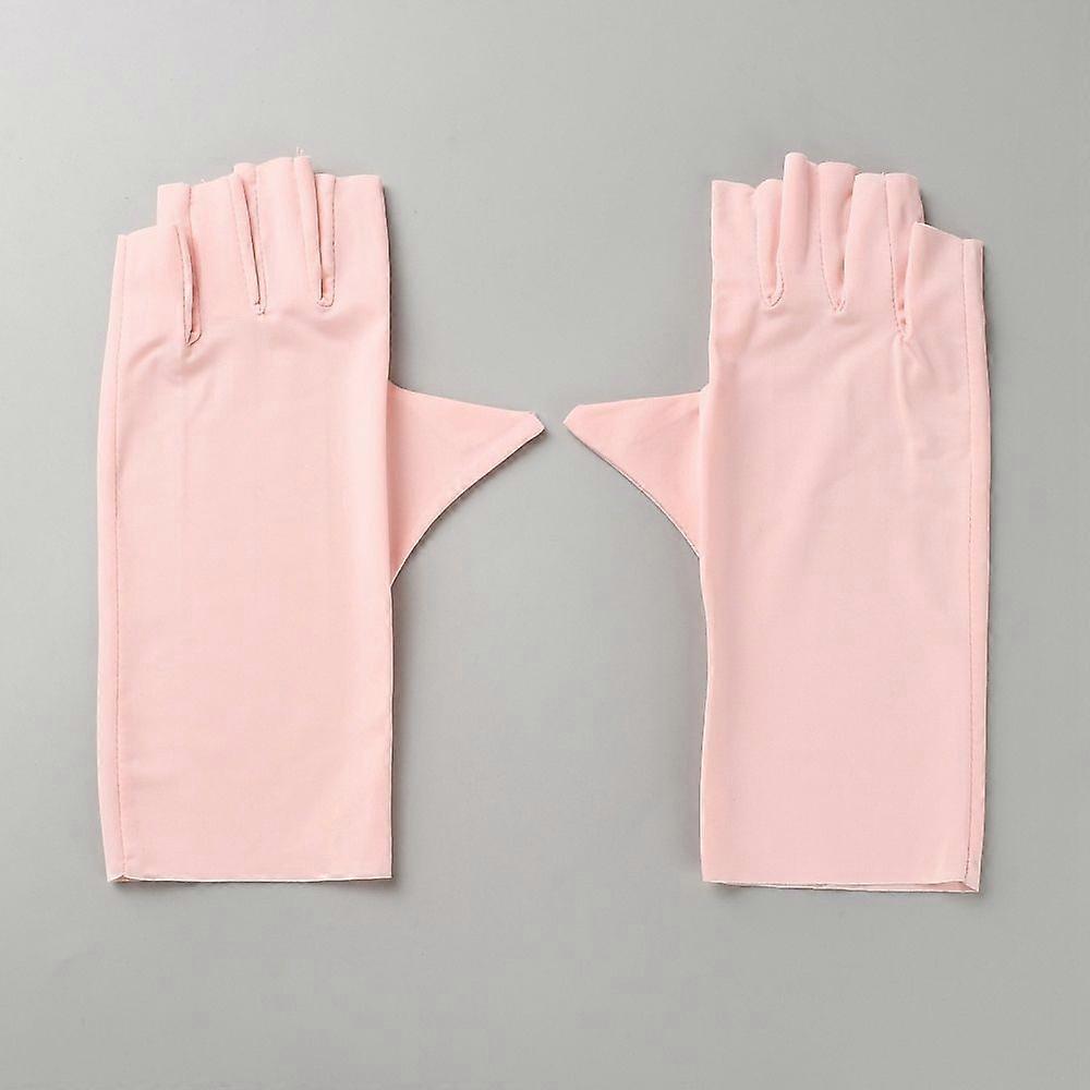 Polyester Fingerless Gloves Sun Protection Gloves PeachPuff 213x128x2mm