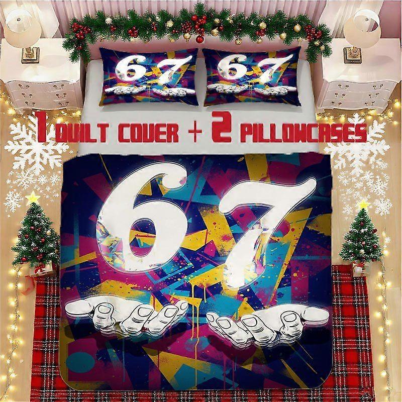 67 Digital Art Soft Printed Bedding Set Polyester Fabric Decorative & Warm