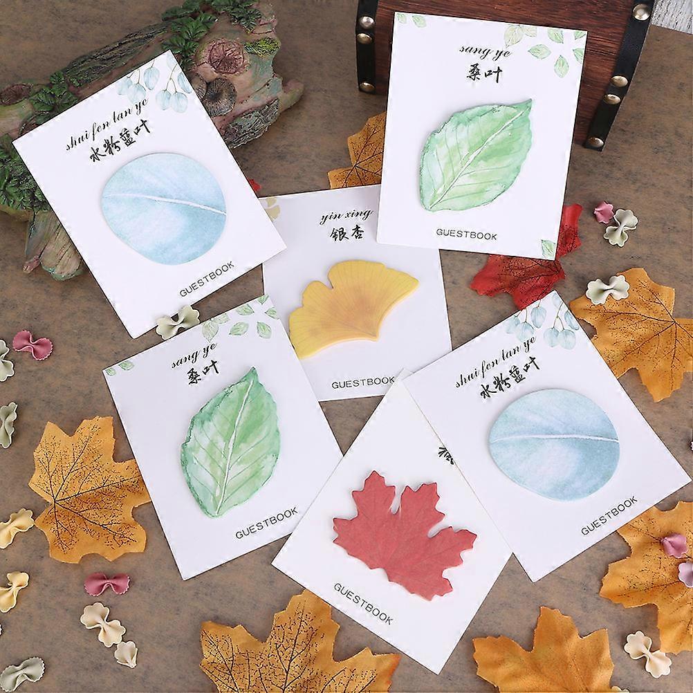 Assorted Color Leaf Note Paper for Noting 60Pcs Leaves Shape Memo Pads