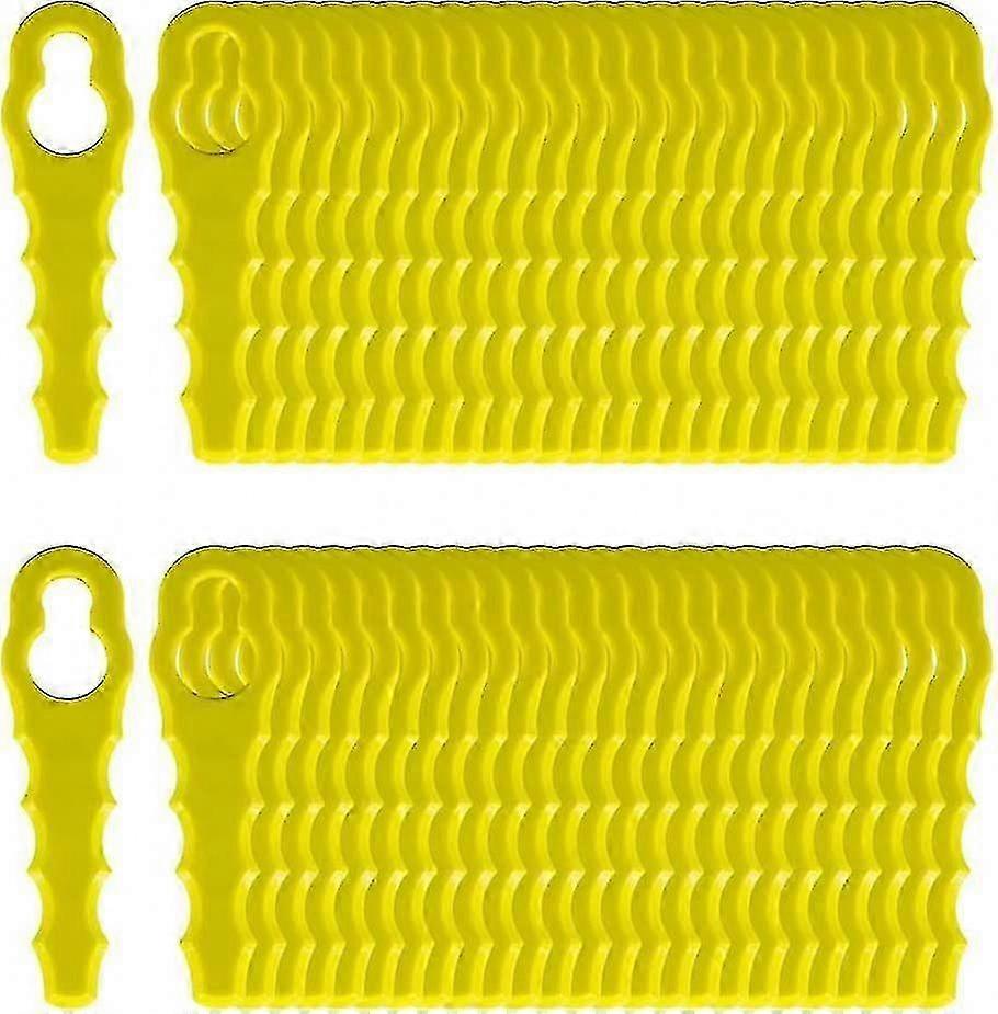 Dual Serrated Replacement Blades for Electric Edgers, 100-Pack, Compatible with Multiple Models (Yellow)