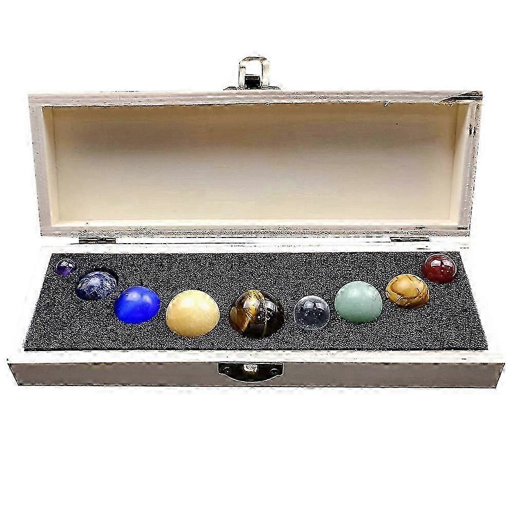 Solar System 9 Planets Gemstone Display