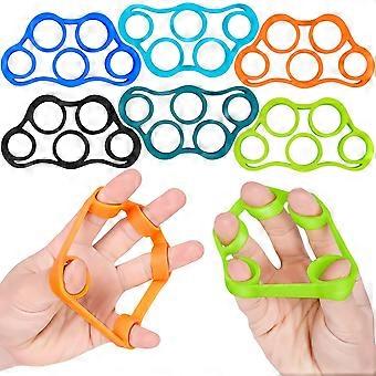 6 fortalecedores de dedos con 3 niveles de resistencia - Ejercitador de dedos de silicona elástica con retención de forma y diseño ergonómico - Resistente al desgarro