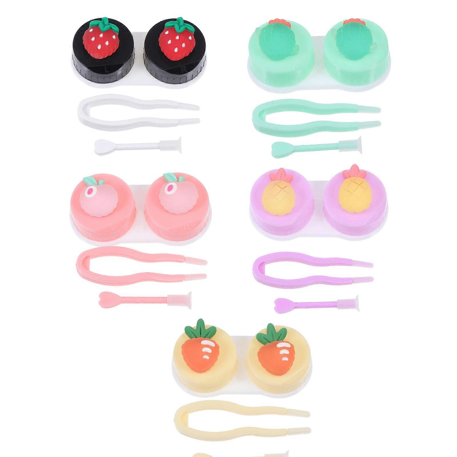 Practical Contacts Lens Storage Box for Storage Use 5Pcs Assorted Color PP