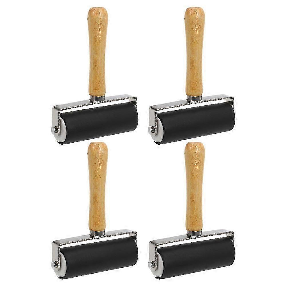 4Pcs Roller for Printmaking Ink Application Black Color