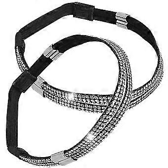 Detachable Ankle Straps High Heels Shoe Straps for Decoration 1Pair Black Rhinestone