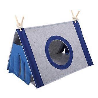 Hamsterzelt, Haustierversteck, Nesthaus für Kleintiere, blauer Filz