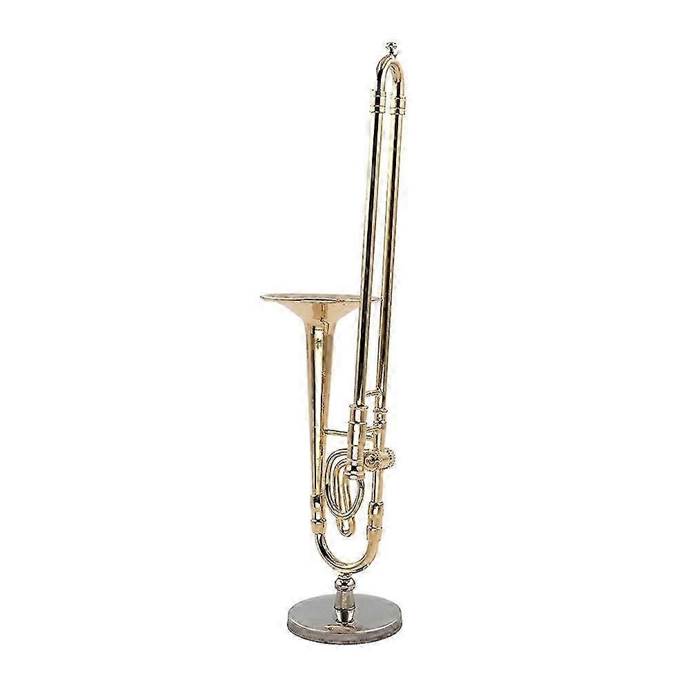 12cm Miniature Pure Trombone Model with Support Mini Model with Box