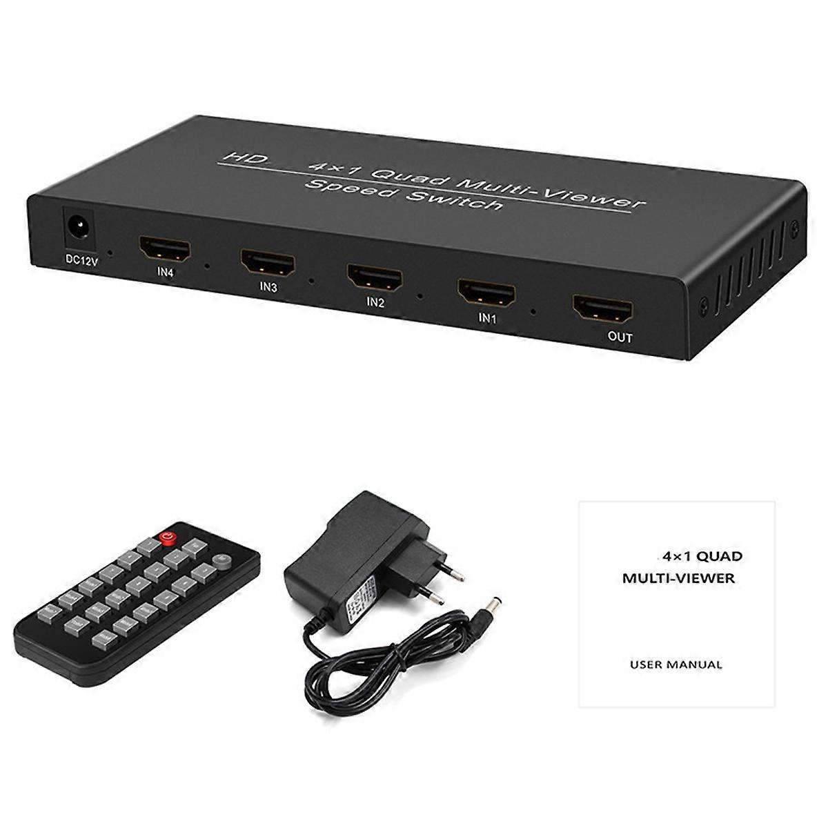 HD Multimedia Interface Switcher With Seamless Switching And Multiple Control Methods Including IR Remote And Panel Button Operation Plug And Play
