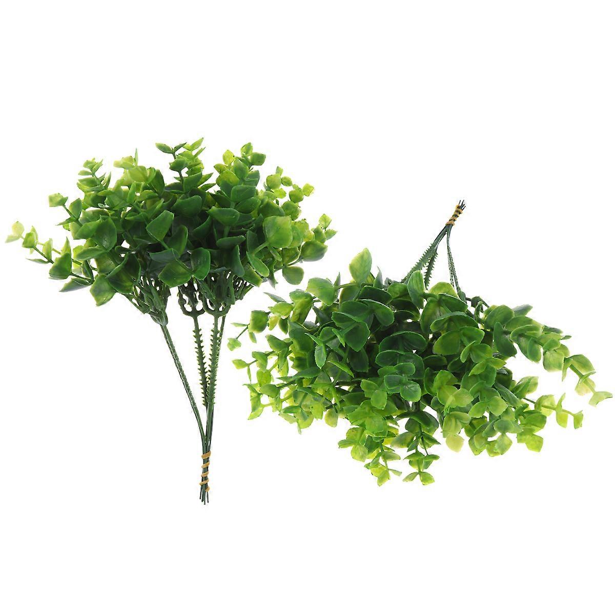 Simulation Green Plant Eucalyptus Leaf for Decorations 12Pcs Green