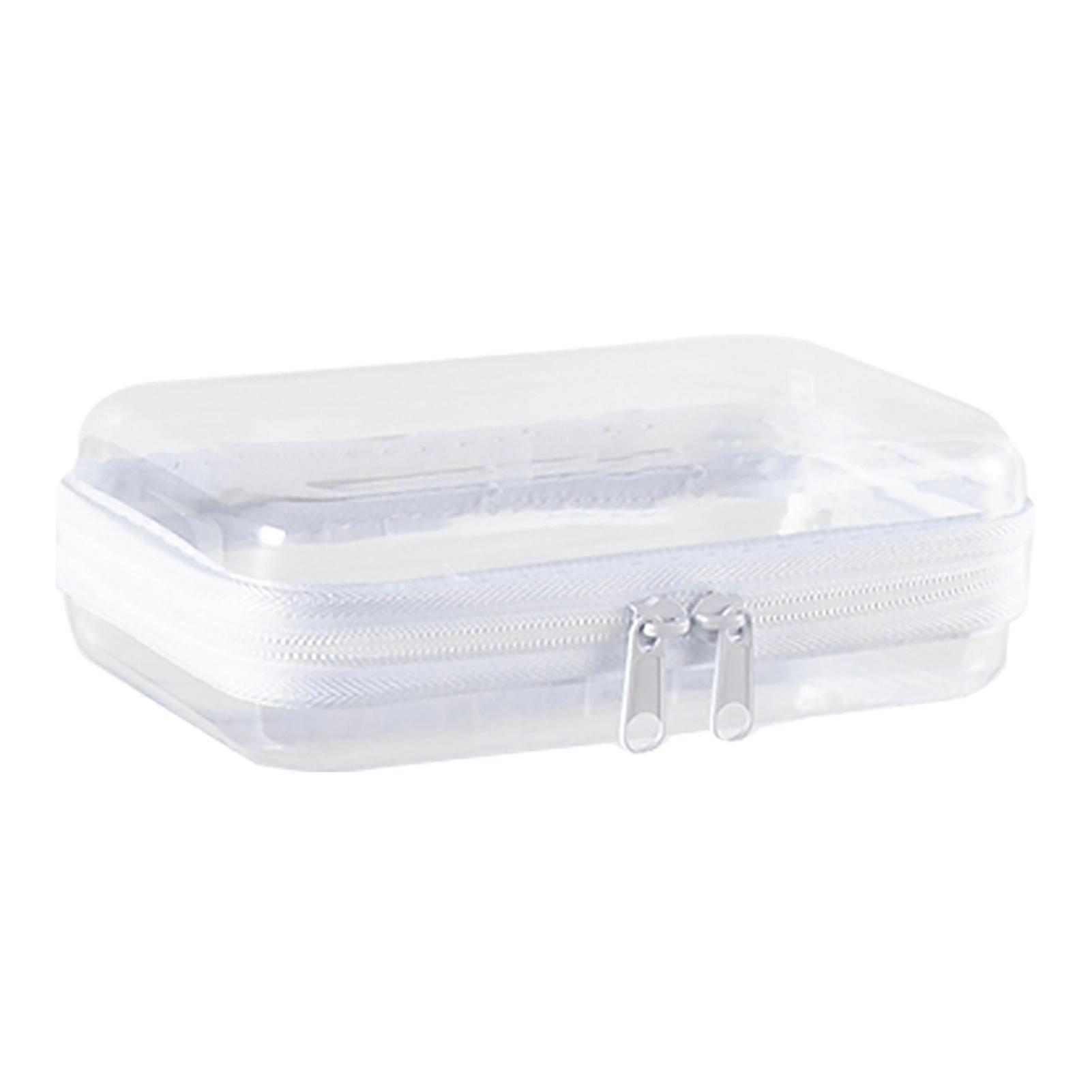 Clear Stackable Storage Box Double Zipper Dustproof For Makeup