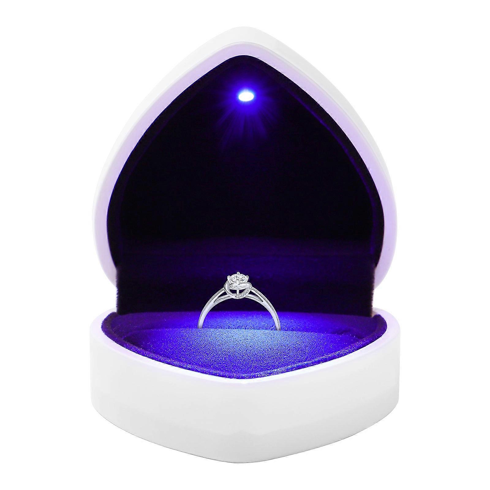 Creative Heart Shape Ring Box with LED Light for Wedding Use