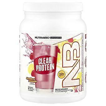 NutraBio, helder eiwitpoeder, wei-eiwitisolaat, aardbeienlimonade, 518 g