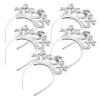 5pcs Frohes Neues Jahr Stirnbänder Silvester Party Dekorationen Festliche Foto Requisiten Party Kopfschmuck Zubehör Silvester Stirnbänder