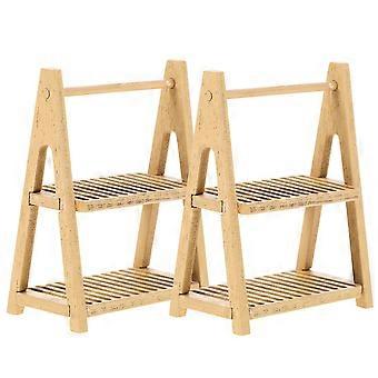 2stk Miniature Brødhylder Dukkehus Møbler Tiny House Hylder Små møbler Legetøj