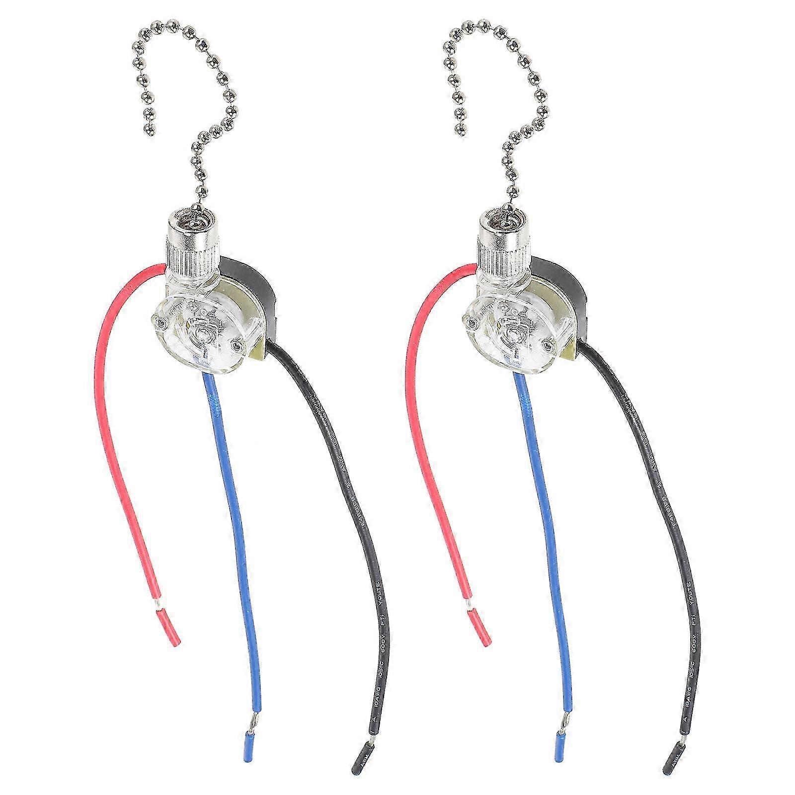 Ceiling Replacement Pull Chain Switch Control Multi Color Composite Material 2 Pcs