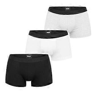 Boss Mens Monogram Cotton Blend Snug Fit Boxer Shorts (Pack of 3)
