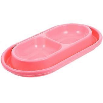 Doppeltes Haustiernapf-Set mit Wassergraben, rosa Anti-Ameisen-Set, aus PP-Material, für den Innen- und Außenbereich, Futter- und Wassernäpfe für Katzen und Hunde