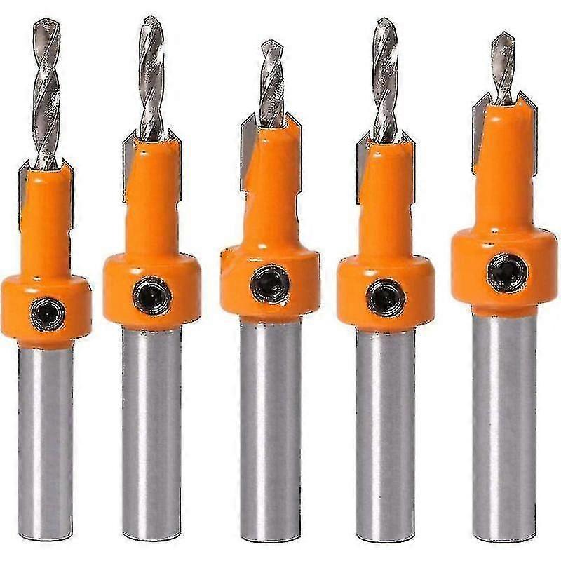 5pcs Woodworking Countersink Chamfer Drill Bit Counter Taper Drill Bit