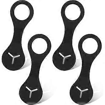 Dog Poop Bag Holder, Dog Leash Waste Bag Holder Silicone Dog Poop Bag Dispenser For Dog Walking Bike Accessory Holderblack4 Pcs