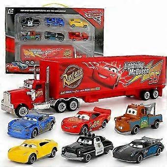 7-Piece Cars 2 Lightning Mcqueen Racer Car & Mack Truck Set Regali - WELLNGS