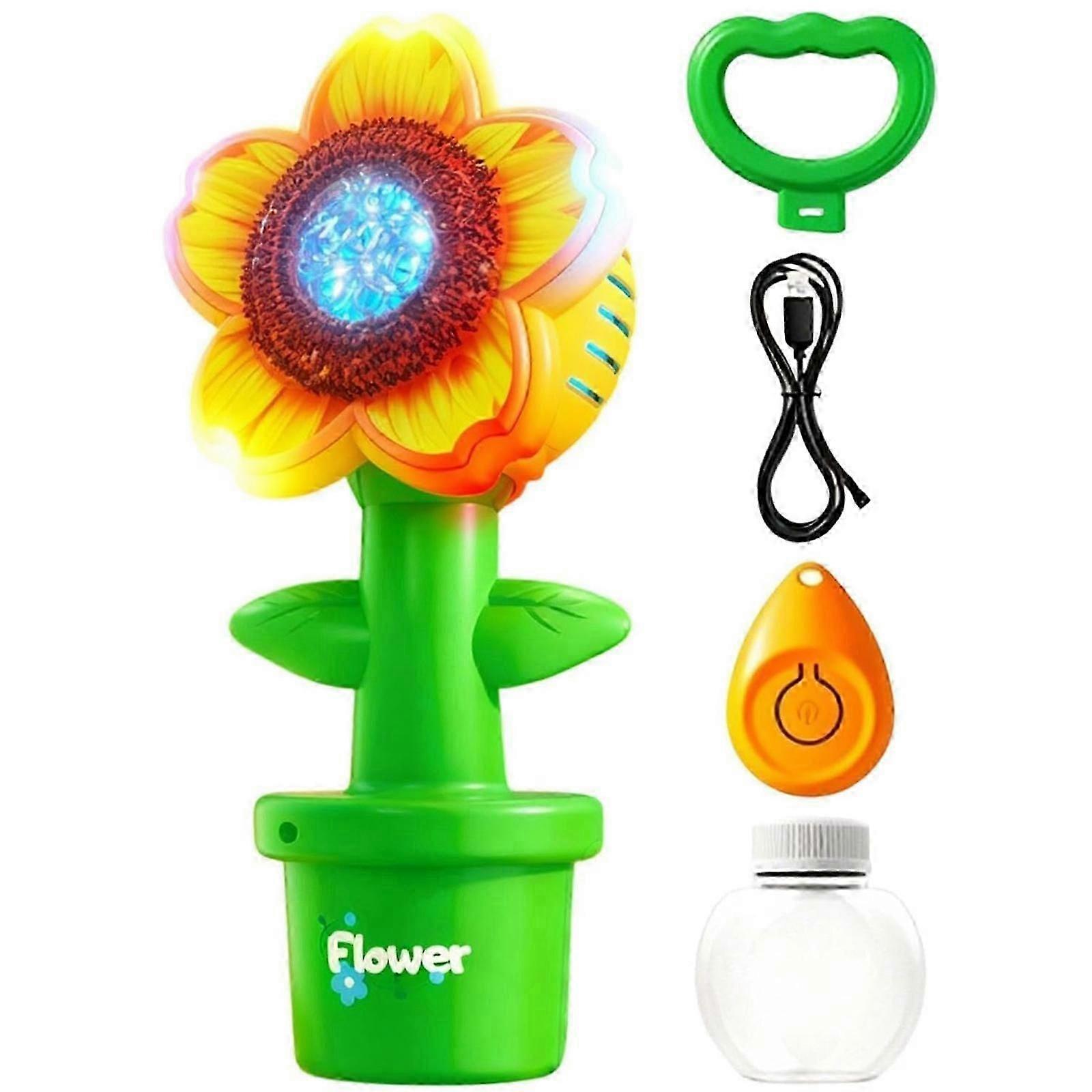 Bubble Launcher with LED Light Bubble Blowing Machine Remote Control Portable Bubbles Blower