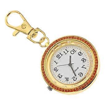 Quartz Water Diamond Pocket Watch with Key Buckle 1Pcs for Decoration