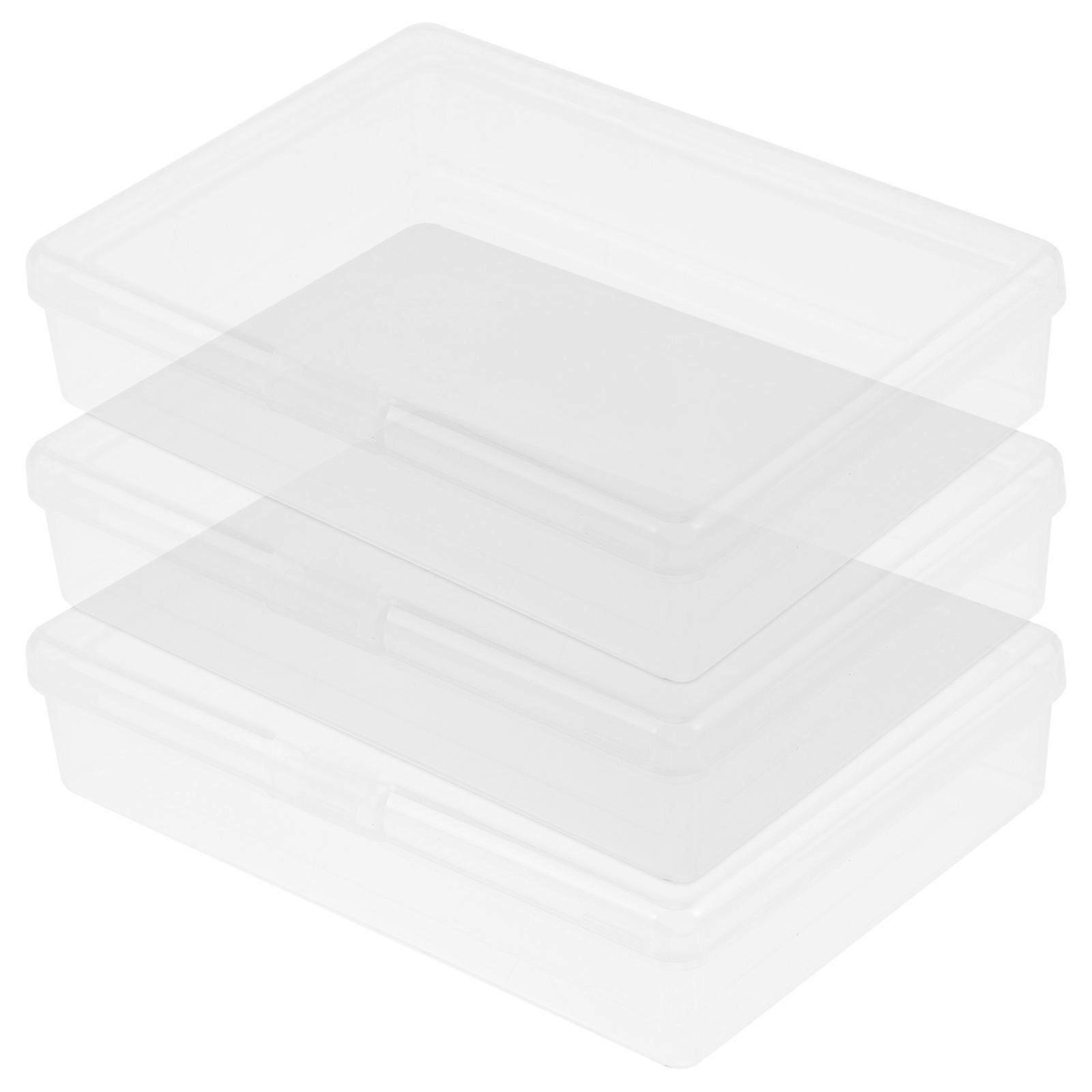 3pcs Playing Card Storage Cases Plastic Boxes Empty Boxes Clear Card Cases