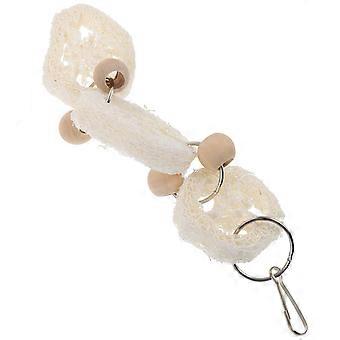 Parrot Cage Toy Loofah Hanging Chewing Toy for Bird Stress Relief