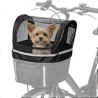 Panier de transport pour animaux de compagnie avec fenêtre pour guidon de vélo, idéal pour les trajets quotidiens et les loisirs urbains en extérieur.