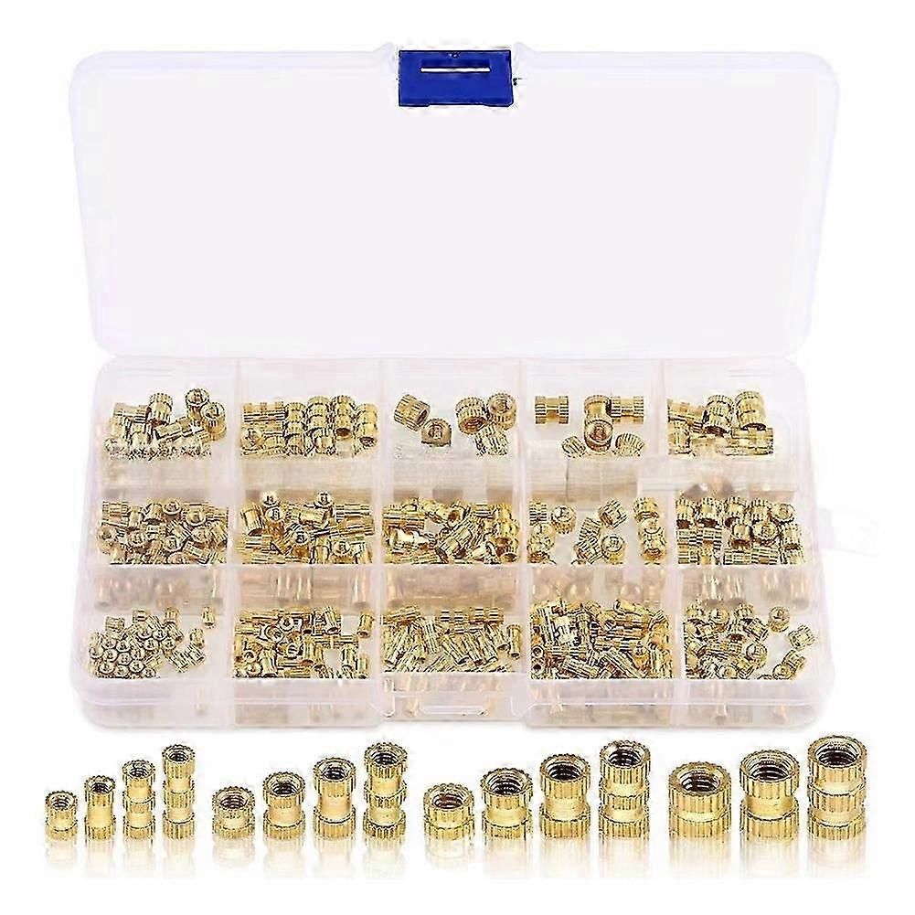 370PCS M2 M2.5 M3 M5 Heat Insert Nut Internal Thread Knurled Nuts