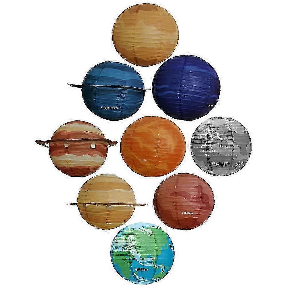 Outer Space Party Decorations Planet Shape Gathering Decor 9Pcs