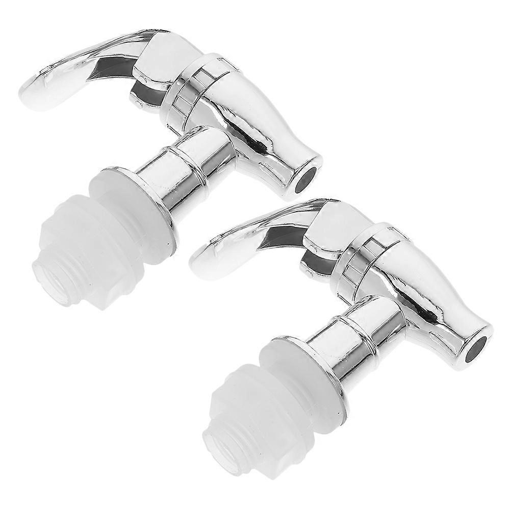 Beverage Dispenser Replacement Spigot for Kitchen Use 2Pcs Silver Push Style
