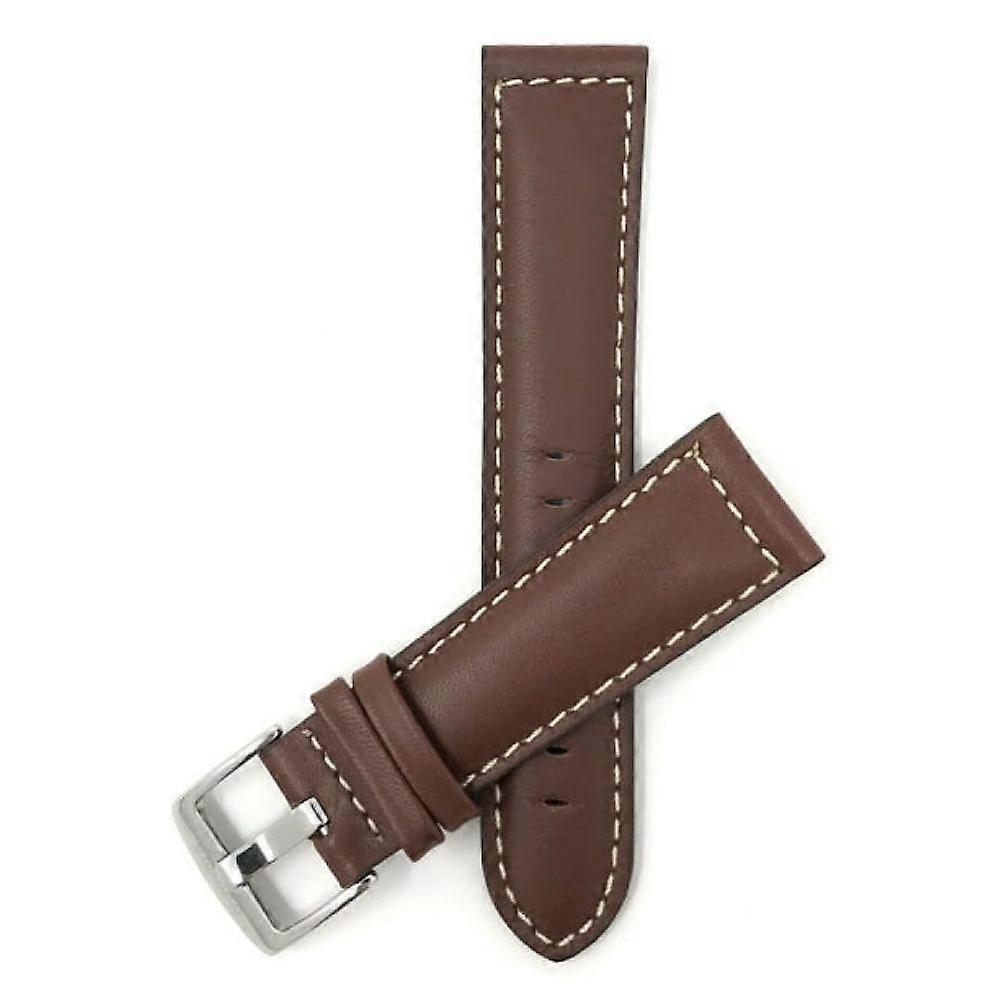 Genuine Leather Watch Strap Matte Light Brown Comfortable Tool-Free
