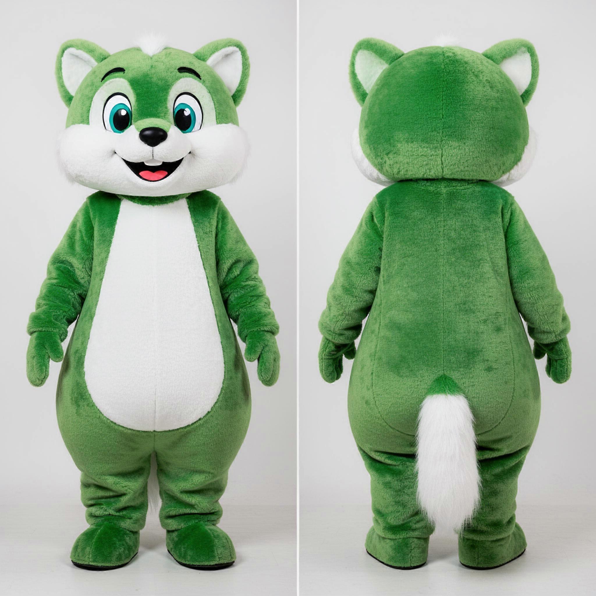 MASTICOT Emerald Green Fluffy Ermine Mascot