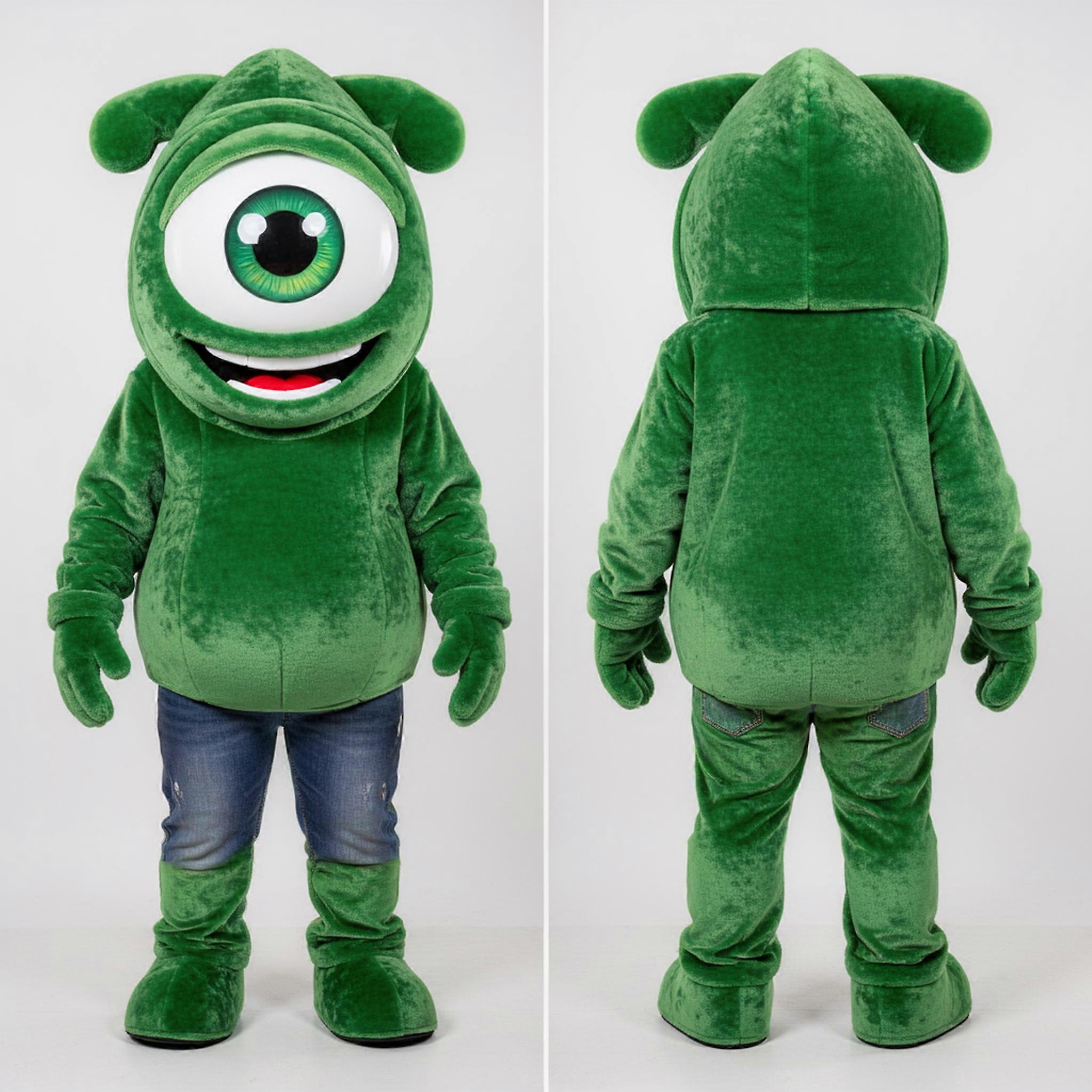 MASTICOT Velvet Green Cartoon Cyclops Mascot