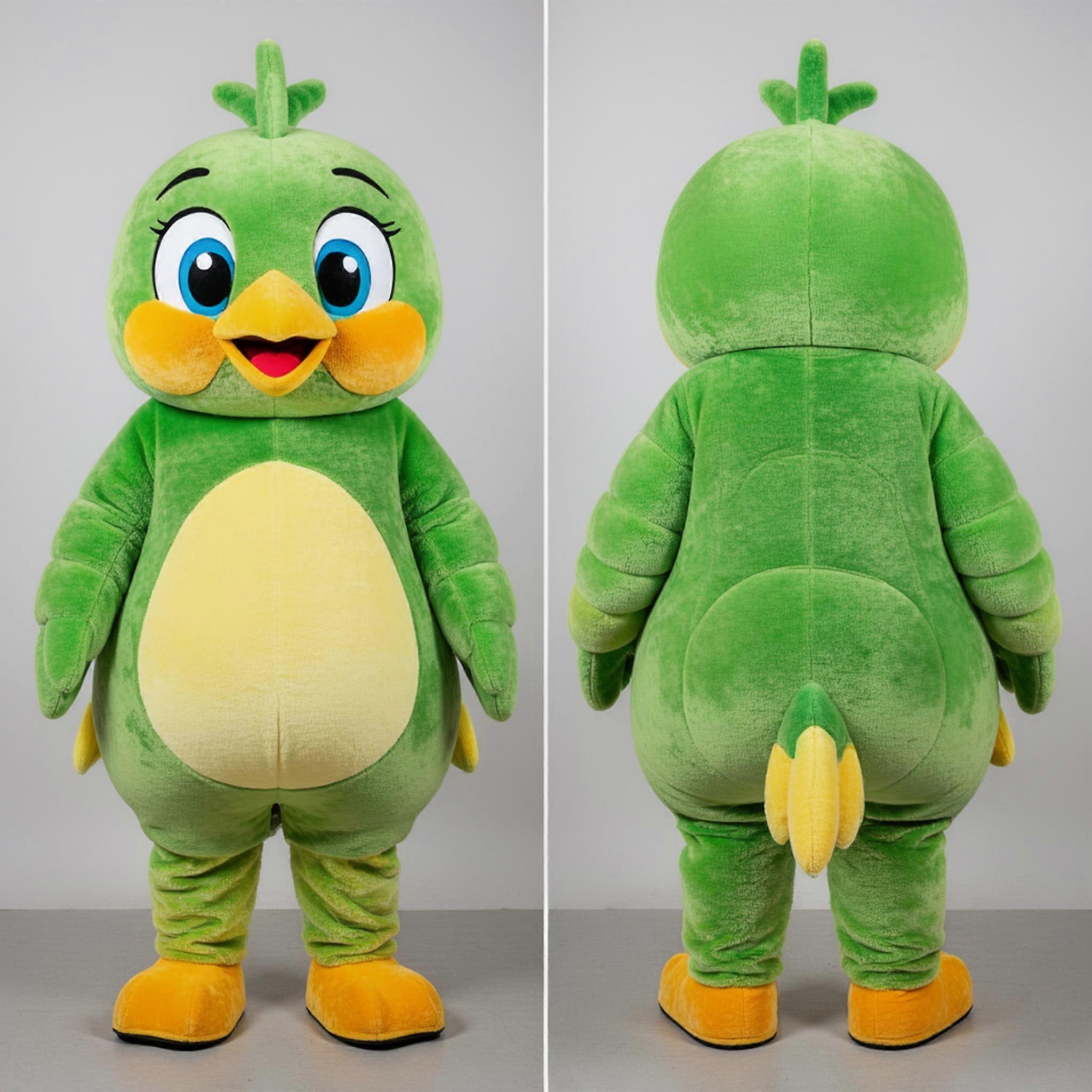 MASTICOT Lime Green Cartoon Canary Mascot