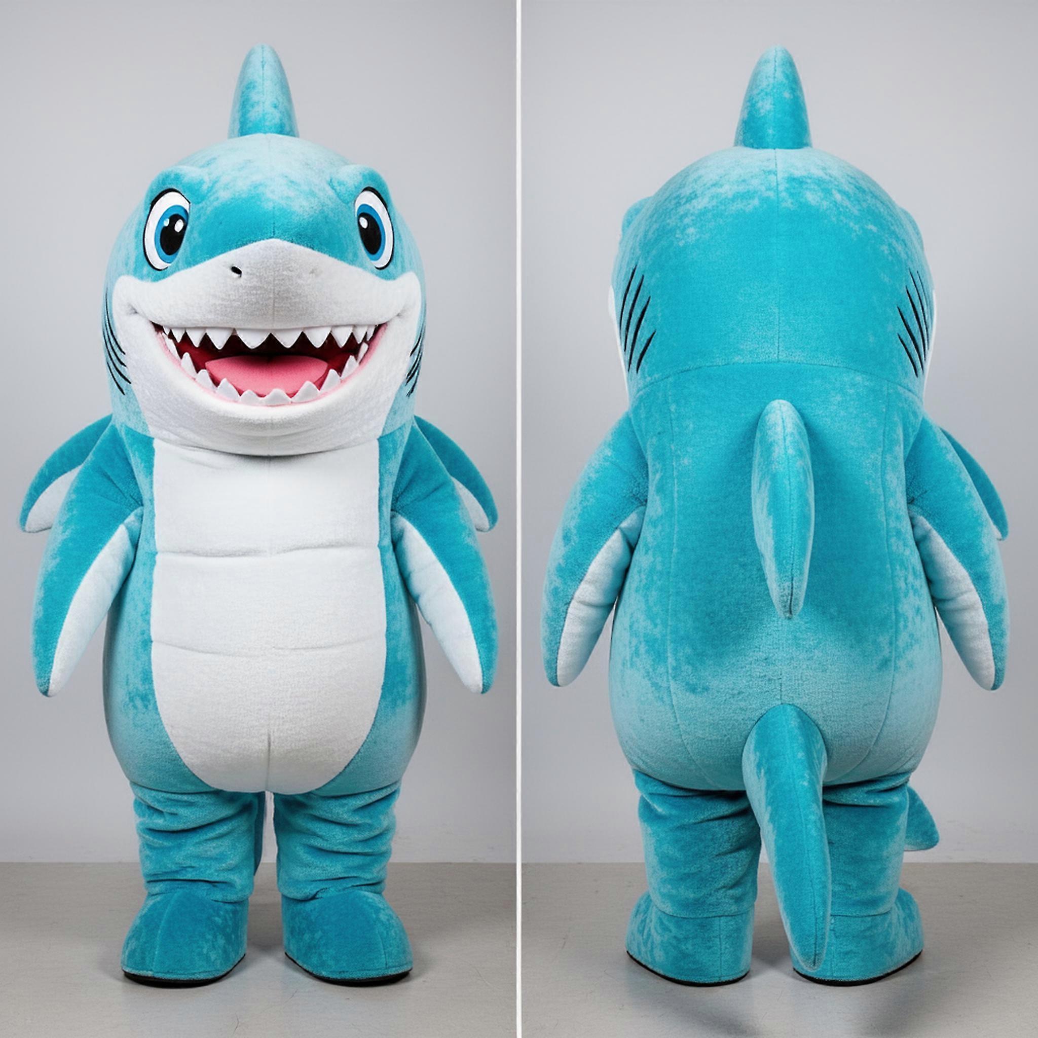 MASTICOT Cyan Plush Megalodon Mascot